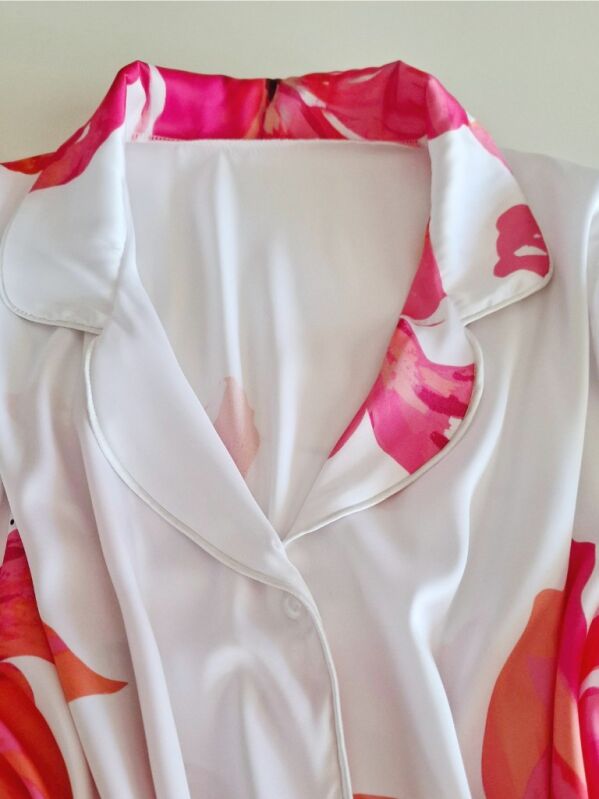 - Bloomwear Uzun Kollu Saten Pijama Takımı 6931 - 5