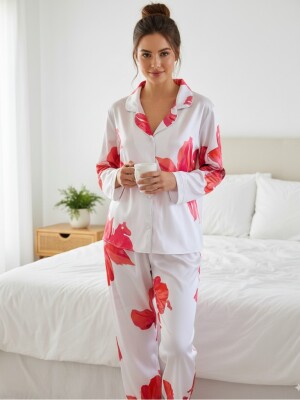 - Bloomwear Uzun Kollu Saten Pijama Takımı 6931 - ÇeyizeDairHerşey (1)