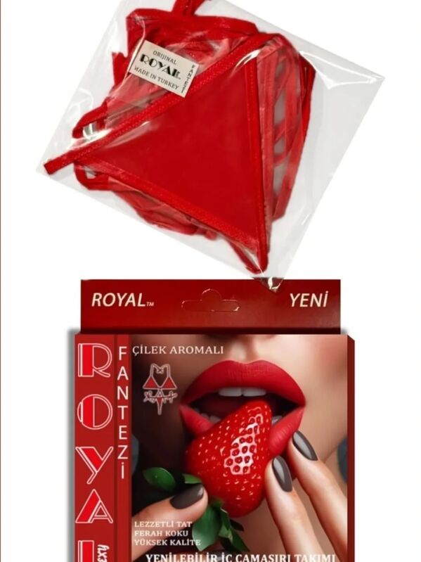 Çilek Aromalı Yenilebilir Fantezi İç Çamaşır Takımı 7007 - 1