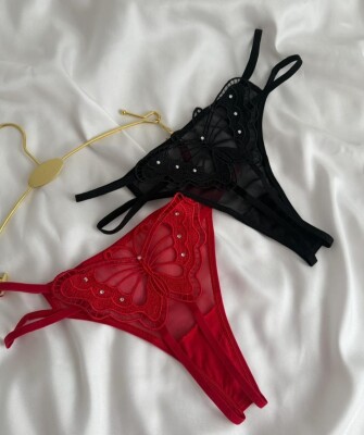 Kelebekli Özel Bölgesi Açık Tanga 6829 - ÇeyizeDairHerşey