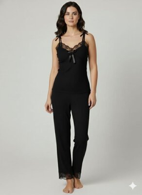 Noiréa Siyah 3’lü Pamuklu Penye Takım 7047 - 3