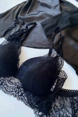 Black 5 li gecelik ve şortlu set 6002 - ÇeyizeDairHerşey (1)