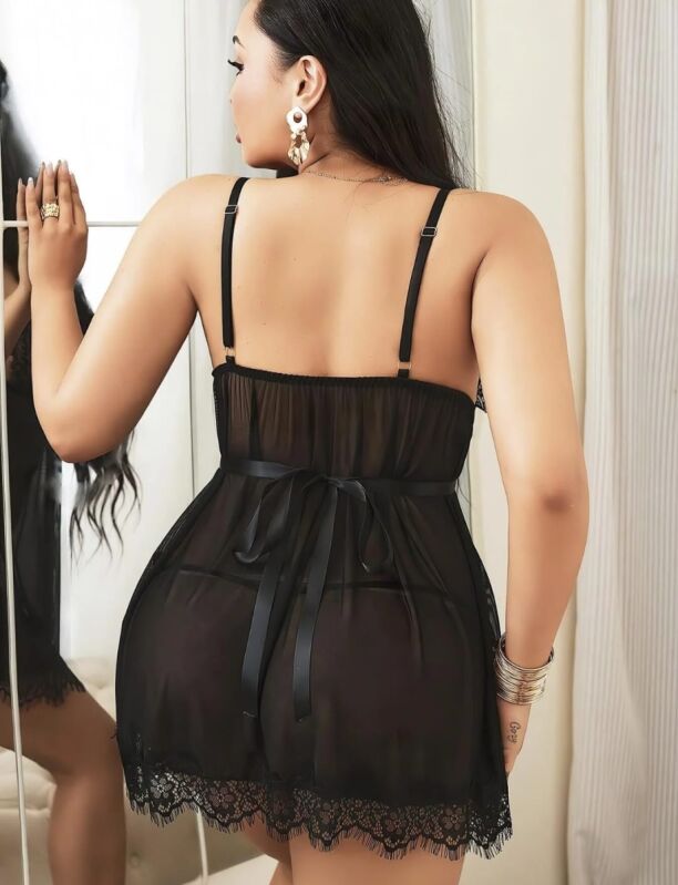 Tül Büyük Beden Arenia Gecelik TangaTakımı 7041 - 2